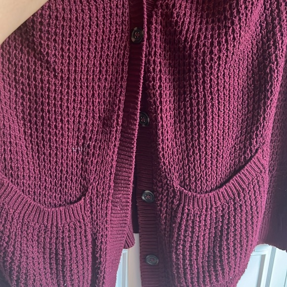 F21 Cranberry cardigan - Picture 3 of 8
